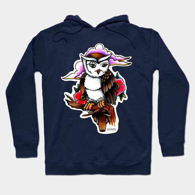 Traditional Owl Hoodie by Golden Stag Designs